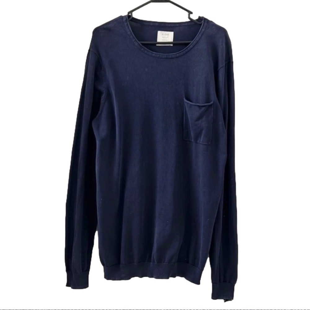 GLOBE Goodstock Navy Crewneck Sweater Front Pocket Men’s XL - Picture 2 of 8